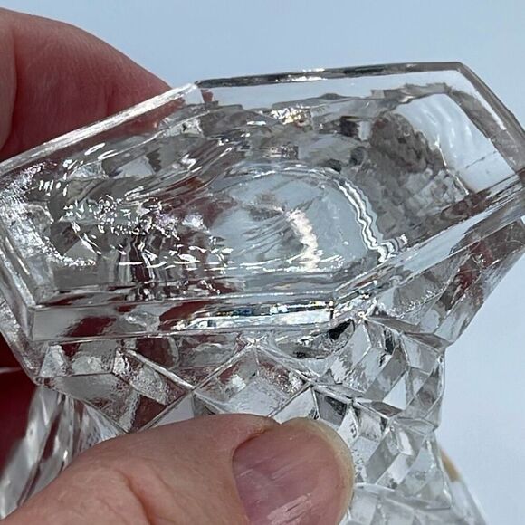 Bohemia cut glass toothpick holder. - Picture 3 of 6